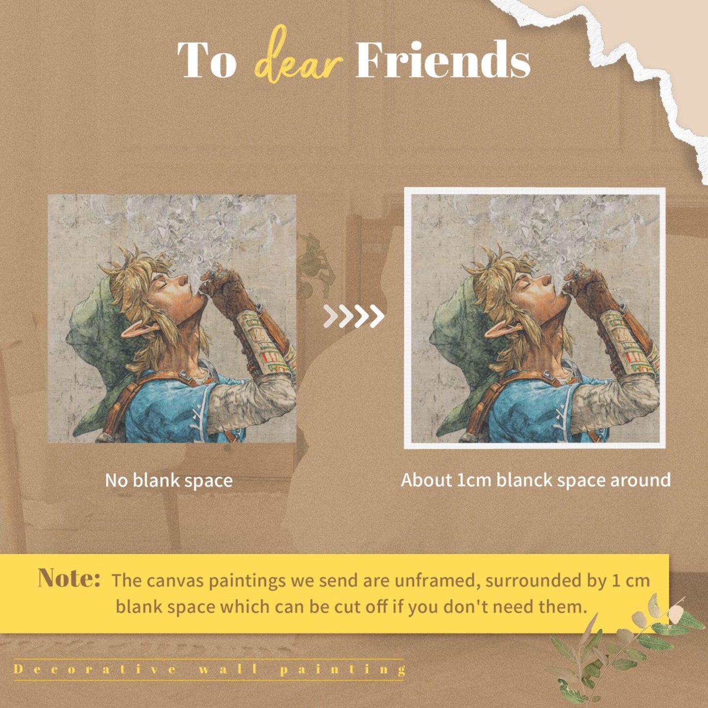 Artistic Square Canvas Wall Hanging 40×40cm Unframed High-Definition Printed Fabric Painting