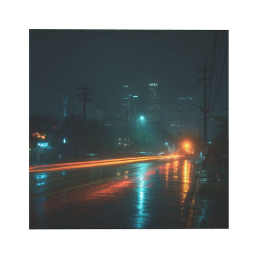 City Night Light Artistic Square Canvas Wall Art 40×40cm Unframed Decorative Fabric Painting