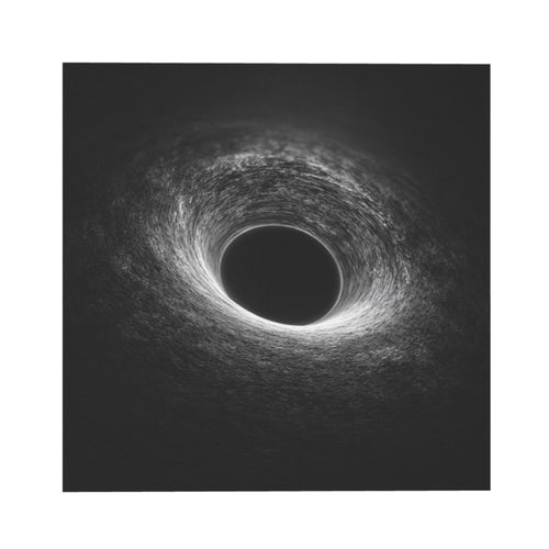 Black & White Cosmic Black Hole Artistic Square Canvas Wall Art 40×40cm Unframed Decorative Fabric Painting