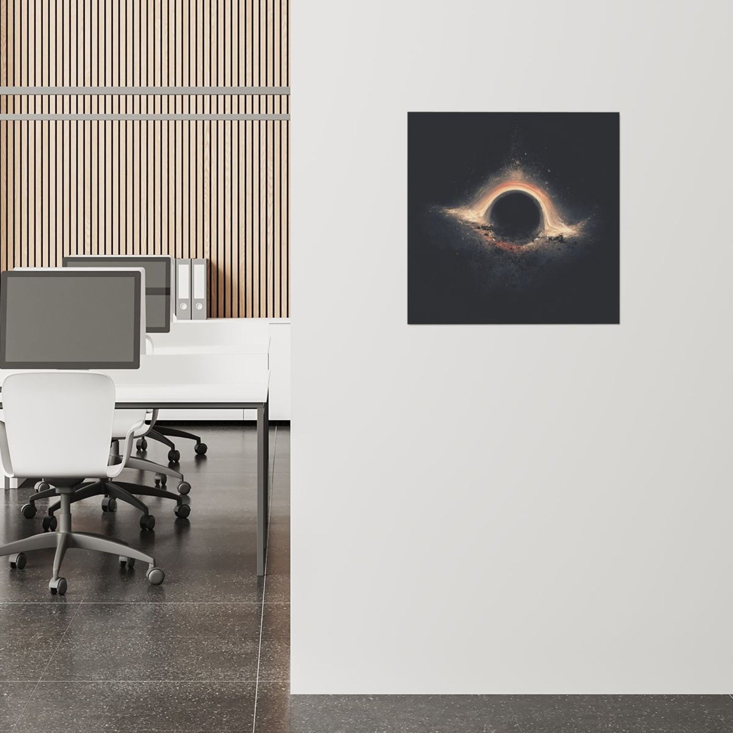Colorful Cosmic Black Hole Artistic Square Canvas Wall Art 40×40cm Unframed Decorative Fabric Painting