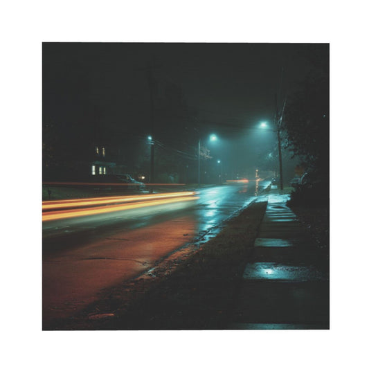 Modern Night Scene Square Canvas Wall Art – Unframed 40×40cm