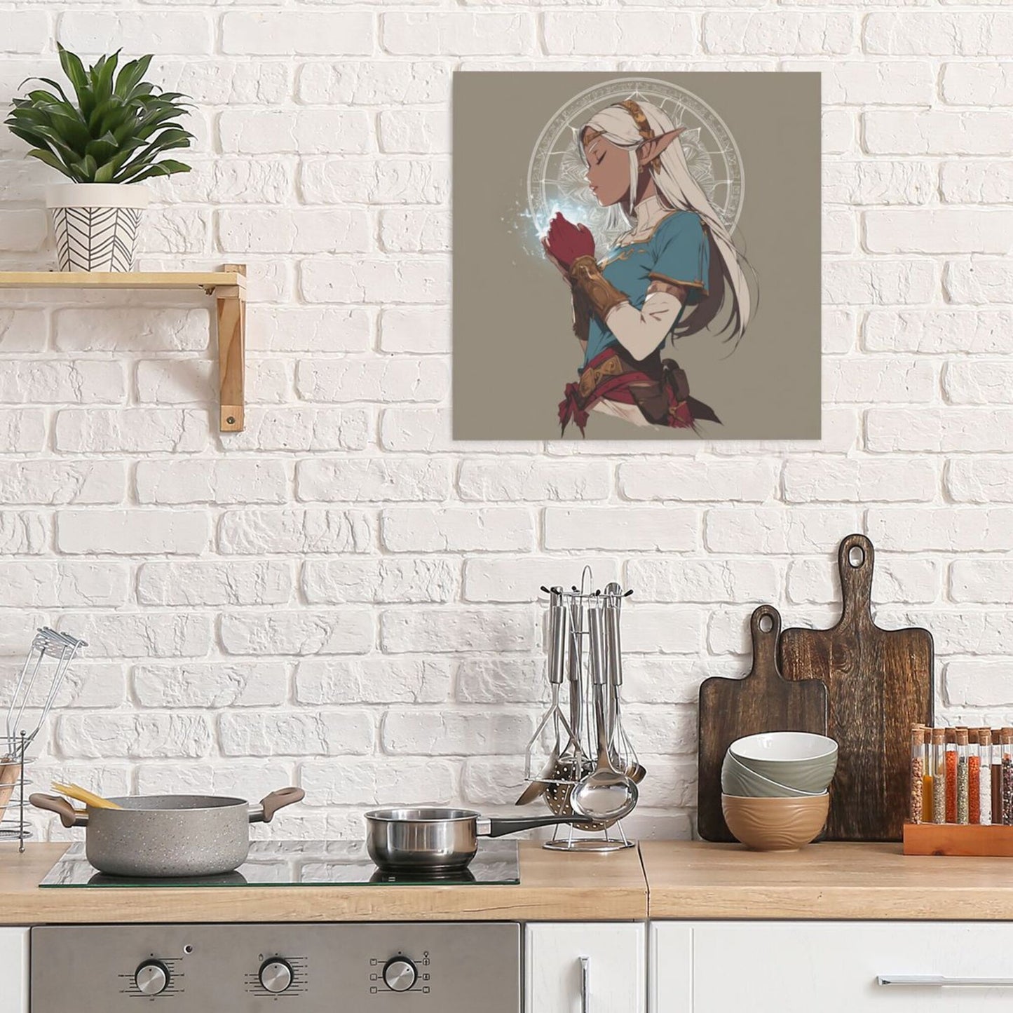 Artistic Square Canvas Wall Art 40×40cm Unframed Decorative Fabric Painting