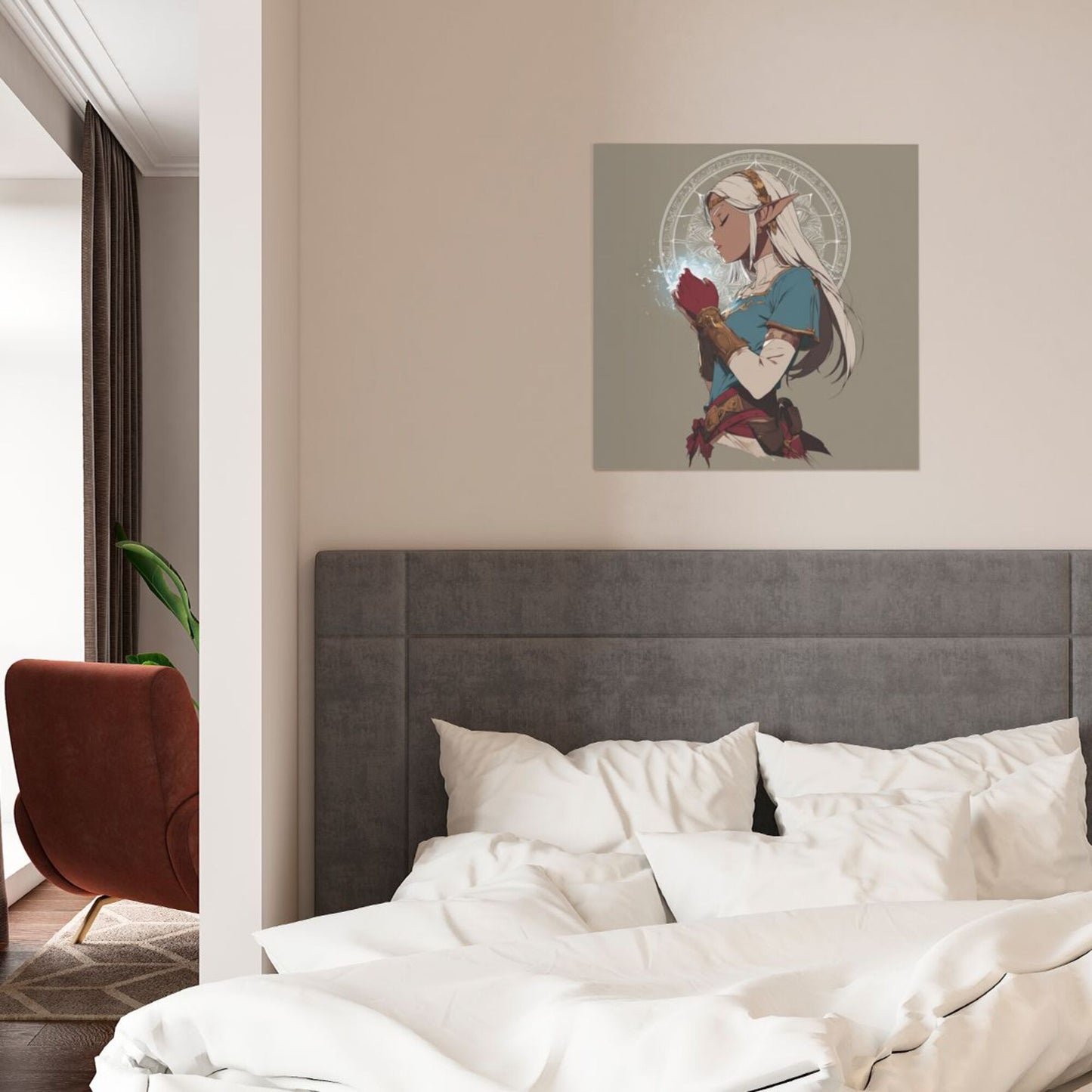 Artistic Square Canvas Wall Art 40×40cm Unframed Decorative Fabric Painting