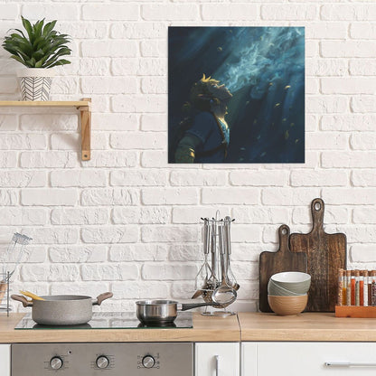 Underwater Artistic Square Canvas Wall Art 40×40cm Unframed Decorative Fabric Painting