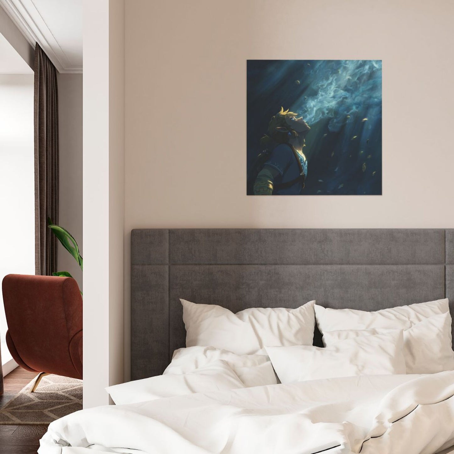 Underwater Artistic Square Canvas Wall Art 40×40cm Unframed Decorative Fabric Painting