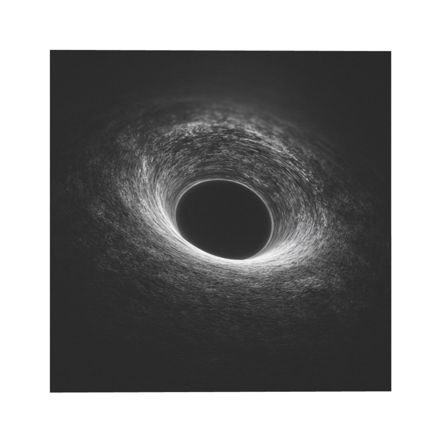 Black & White Cosmic Black Hole Artistic Square Canvas Wall Art 40×40cm Unframed Decorative Fabric Painting