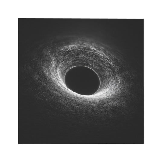 Black & White Cosmic Black Hole Artistic Square Canvas Wall Art 40×40cm Unframed Decorative Fabric Painting