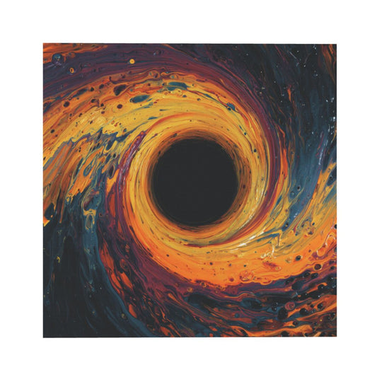 Fiery Galaxy Black Hole Artistic Square Canvas Wall Art 40×40cm Unframed Decorative Fabric Painting